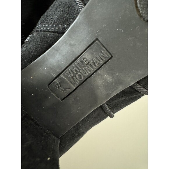 White Mountain Black Ankle Boots Booties Leather & Suede Side Zip Womens Sz 8M - Picture 9 of 11